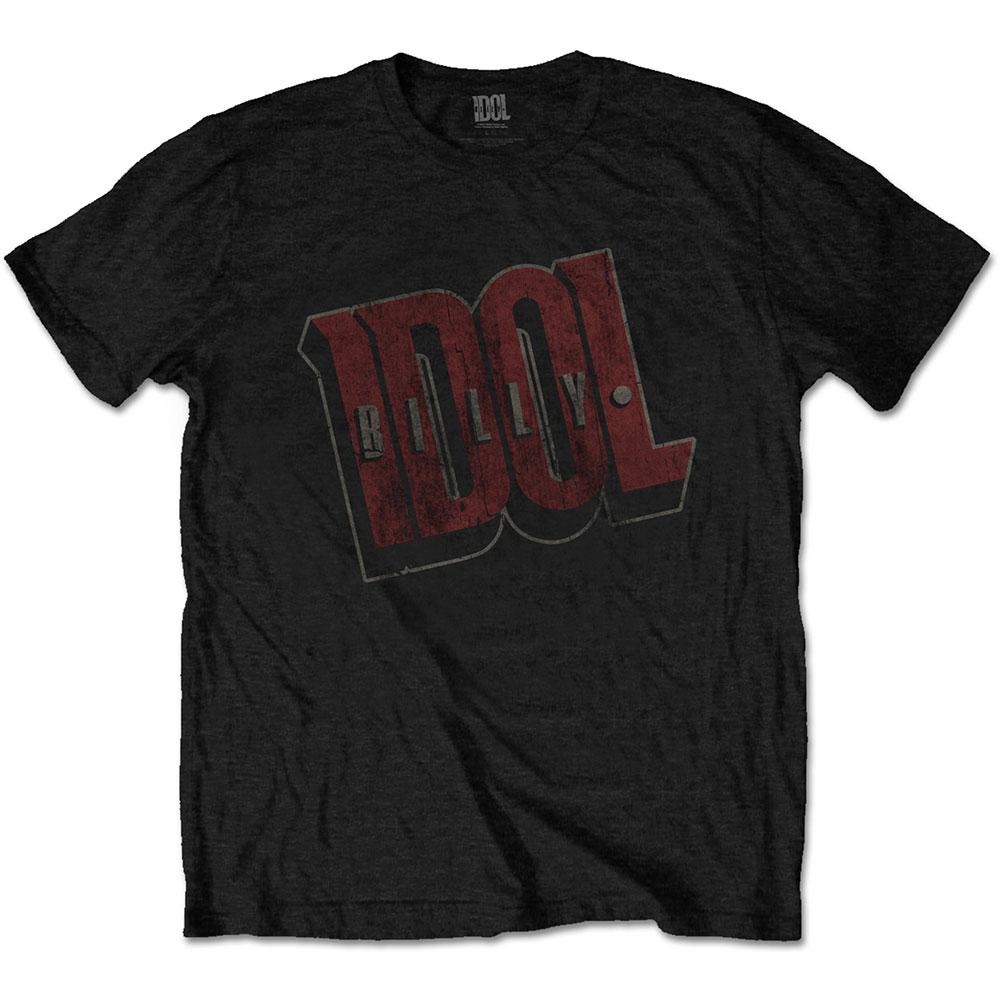 Billy Idol - Vintage Logo Heren Tshirt - Zwart